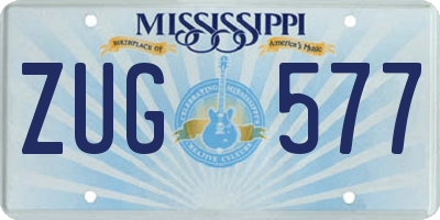 MS license plate ZUG577