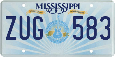 MS license plate ZUG583