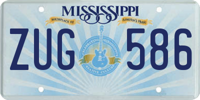 MS license plate ZUG586