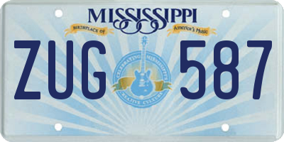 MS license plate ZUG587