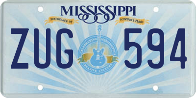 MS license plate ZUG594