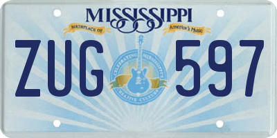 MS license plate ZUG597