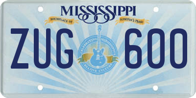 MS license plate ZUG600