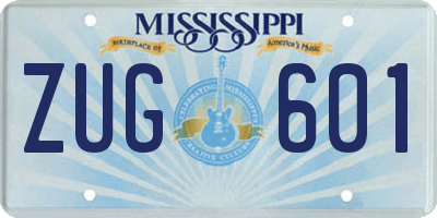 MS license plate ZUG601