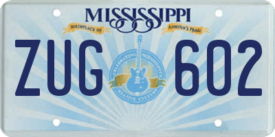 MS license plate ZUG602