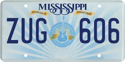 MS license plate ZUG606