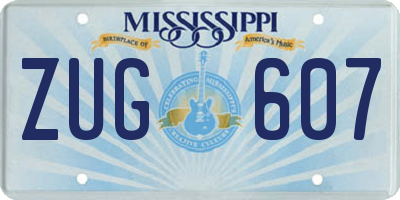 MS license plate ZUG607