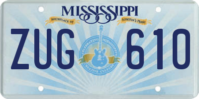 MS license plate ZUG610