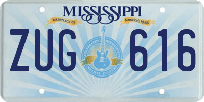 MS license plate ZUG616