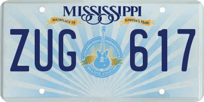 MS license plate ZUG617