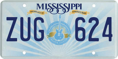 MS license plate ZUG624