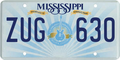 MS license plate ZUG630