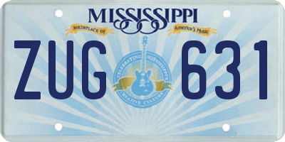 MS license plate ZUG631