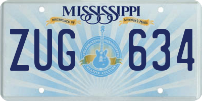 MS license plate ZUG634