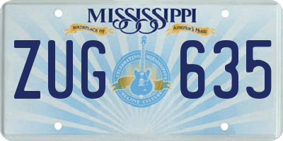 MS license plate ZUG635