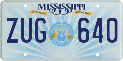 MS license plate ZUG640