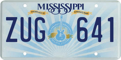 MS license plate ZUG641