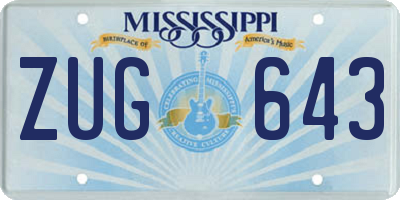 MS license plate ZUG643