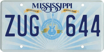 MS license plate ZUG644