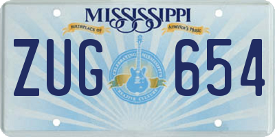 MS license plate ZUG654