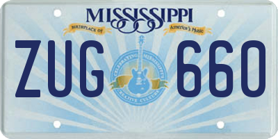 MS license plate ZUG660