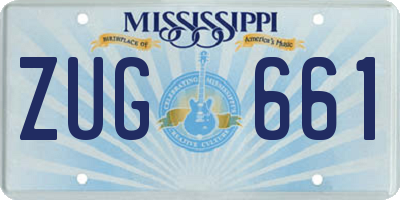 MS license plate ZUG661