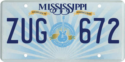 MS license plate ZUG672