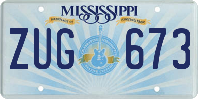MS license plate ZUG673