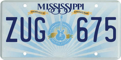 MS license plate ZUG675
