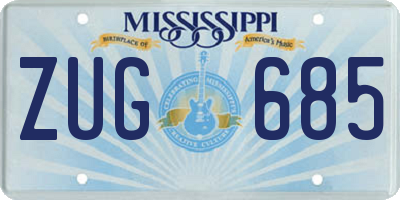 MS license plate ZUG685
