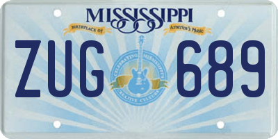 MS license plate ZUG689