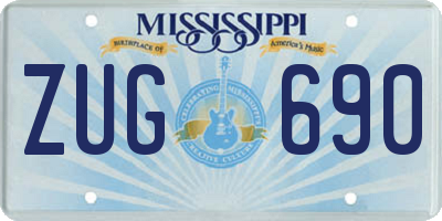 MS license plate ZUG690