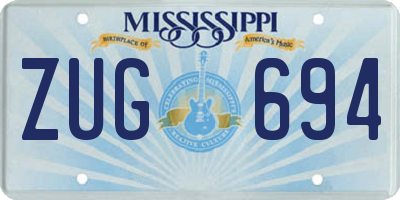 MS license plate ZUG694