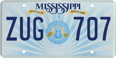 MS license plate ZUG707