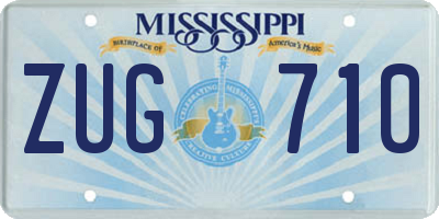 MS license plate ZUG710