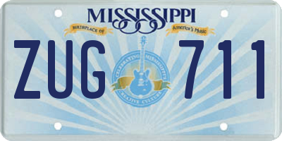 MS license plate ZUG711