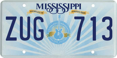 MS license plate ZUG713