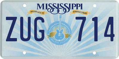 MS license plate ZUG714