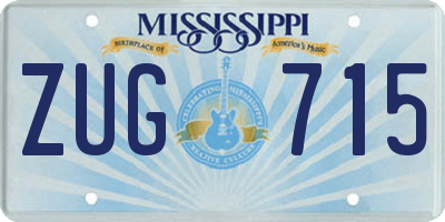 MS license plate ZUG715