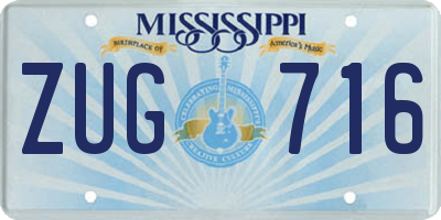 MS license plate ZUG716