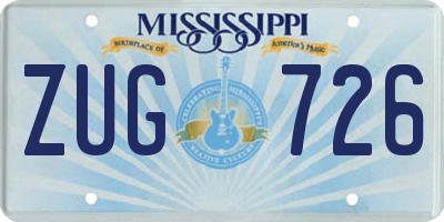 MS license plate ZUG726