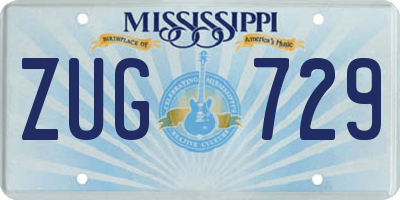 MS license plate ZUG729