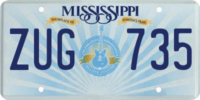 MS license plate ZUG735