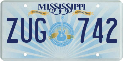 MS license plate ZUG742