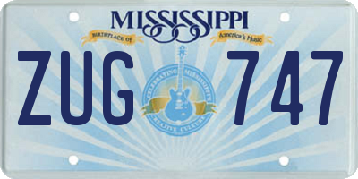 MS license plate ZUG747