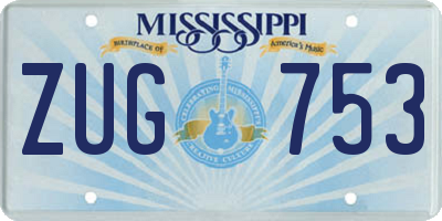 MS license plate ZUG753