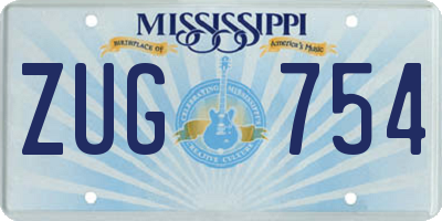 MS license plate ZUG754