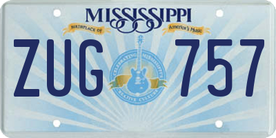 MS license plate ZUG757