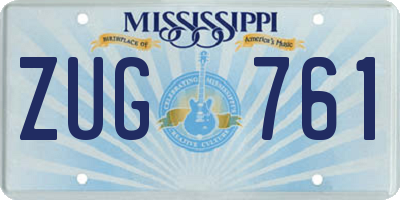 MS license plate ZUG761