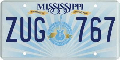 MS license plate ZUG767